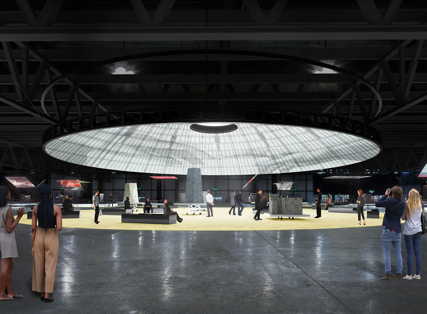 Salone Contract Masterplan 的 B2B Area 渲染图（© OMA）